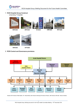 RCSI Hospital Group: Briefing Document for the Future Health
