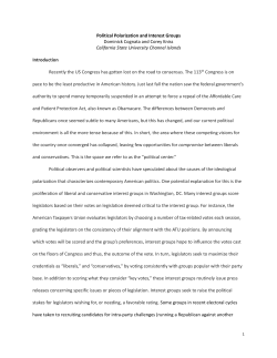 Political Polarization and Interest Groups Dominick Cognata and