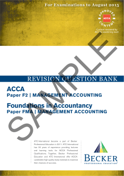ACCA Foundations in Accountancy