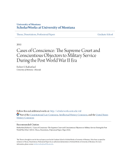 Cases of Conscience: The Supreme Court and Conscientious