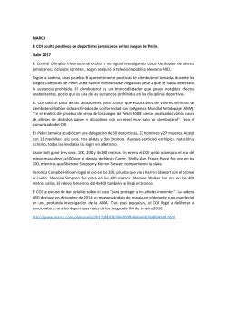 MARCA El COI ocult&oacute; positivos de deportistas jamaicanos en los