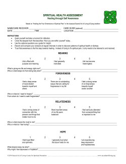 spiritual pain assessment form