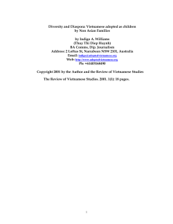 Diversity and Diaspora: Vietnamese adopted as children by Non