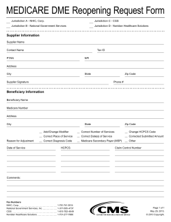 MEDICARE DME Reopening Request Form