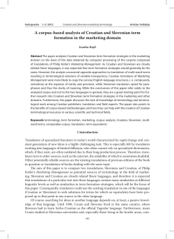 A corpus-based analysis of Croatian and Slovenian term formation