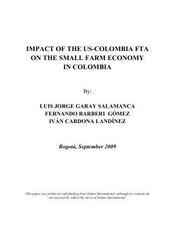 Colombia FTA impact on Small Farmers - Final