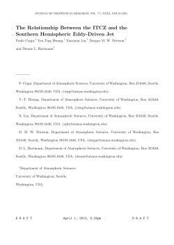 The Relationship Between the ITCZ and the Southern Hemispheric