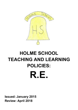 RE Policy 2014 - Holme Junior and Infant School