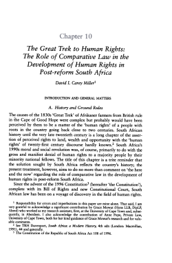 The Great Trek to Human Rights: The Role of Comparative Law in
