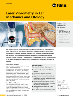 Laser Vibrometry in Ear Mechanics and Otology