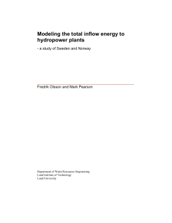 Modeling the total inflow energy to hydropower plants