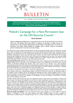Poland`s Campaign for a Non-Permanent Seat on the UN