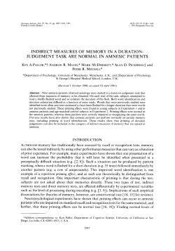 indirect measures of memory in a duration