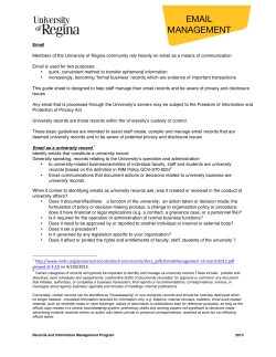 Email Management - University of Regina