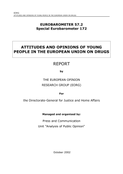 Attitudes and opinions of Young people in the EU on drugs