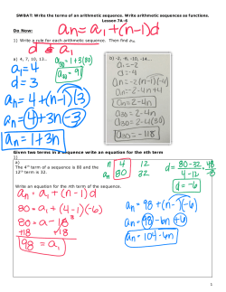 7A-6 Arithmetic Sequences - White Plains Public Schools