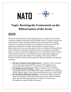 Topic: Revising the Framework on the Militarization of the Arctic NATO
