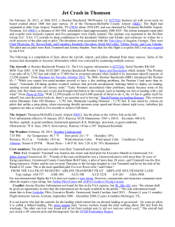 Jet Crash in Thomson - JCM Service`s Website Index Page