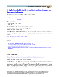 H-Diplo Roundtable XVIII, 22 on Stalin and the Struggle for - H-Net