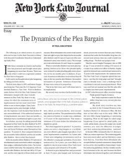 The Dynamics of the Plea Bargain
