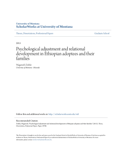Psychological adjustment and relational development in Ethiopian