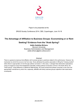Economizing or or Rent Seeking? Evidence from the ?Arab