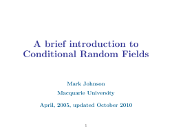 A brief introduction to Conditional Random Fields