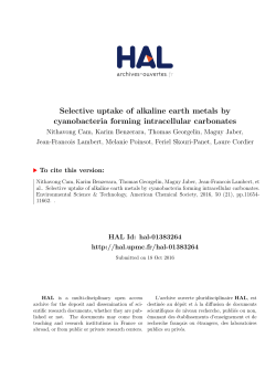 Selective uptake of alkaline earth metals by - HAL-Insu