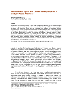 Rabindranath Tagore and Gerard Manley Hopkins: A Study in Poetic