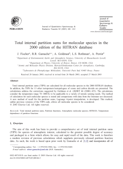 Total internal partition sums for molecular species in the 2000