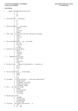 SULEYMAN DEMIREL UNIVERSITY ENGLISH