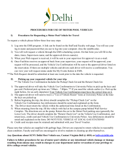 Procedure for Use of Motor Pool Vehicle