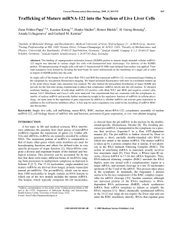 Trafficking of Mature miRNA-122 into the Nucleus of Live