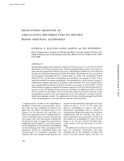 pinocytotic response of circulating erythrocytes to specific blood
