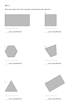 How many pairs of parallel lines are in each shape