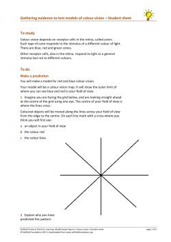 Gathering evidence to test models of colour vision