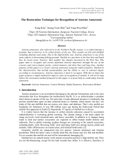 The Restoration Technique for Recognition of Asterias