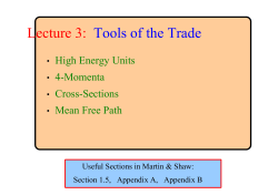 Lecture 3: Tools of the Trade