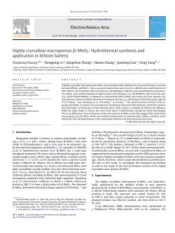 Highly crystalline macroporous &Icirc;&sup2;-MnO2: Hydrothermal synthesis