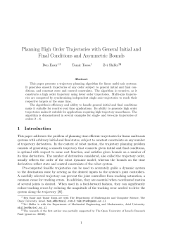 Planning High Order Trajectories with General Initial and Final