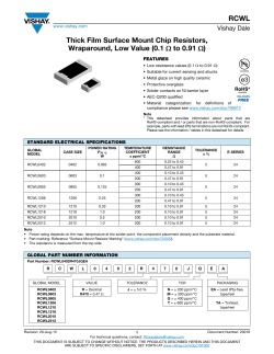 RCWL Thick Film Surface Mount Chip Resistors, Wraparound, Low