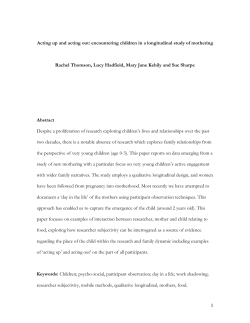 Acting up and acting out: encountering children in a longitudinal
