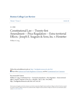 Constitutional Law&mdash;Twenty-first Amendment&mdash;Price Regulation