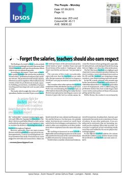 Forget the salaries, teachers should also earn respect