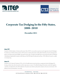 Corporate Tax Dodging In the Fifty States, 2008&ndash;2010