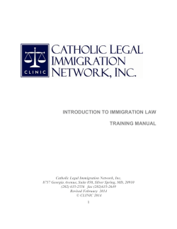 Intro Manual - Catholic Legal Immigration Network