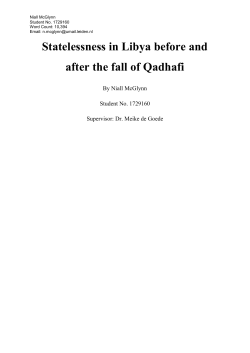 Statelessness in Libya before and after the fall of Qadhafi