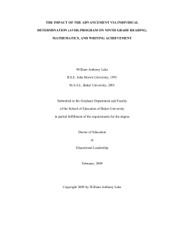 the impact of the advancement via individual determination