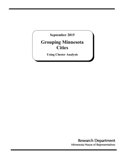Grouping Minnesota Cities - Minnesota House of Representatives