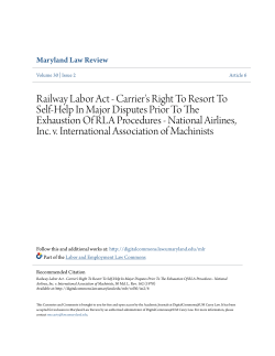 Railway Labor Act - DigitalCommons@UM Carey Law
